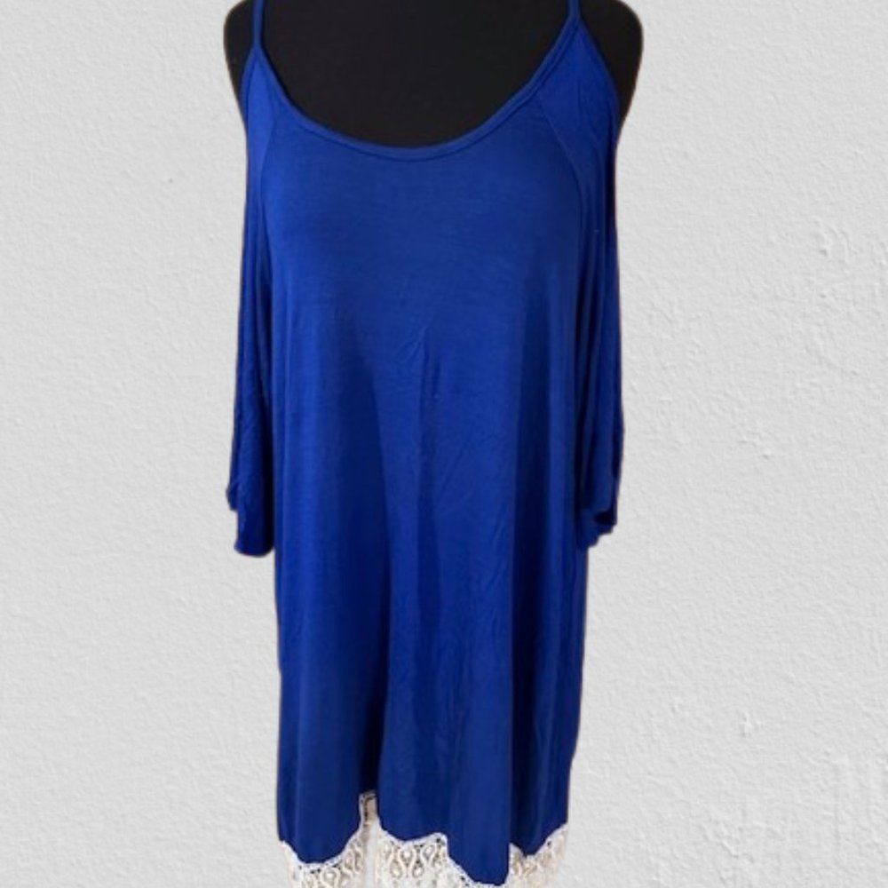 MOA USA Cold Shoulder Dress with Lace Trim 4265 2XL NWT Boutique